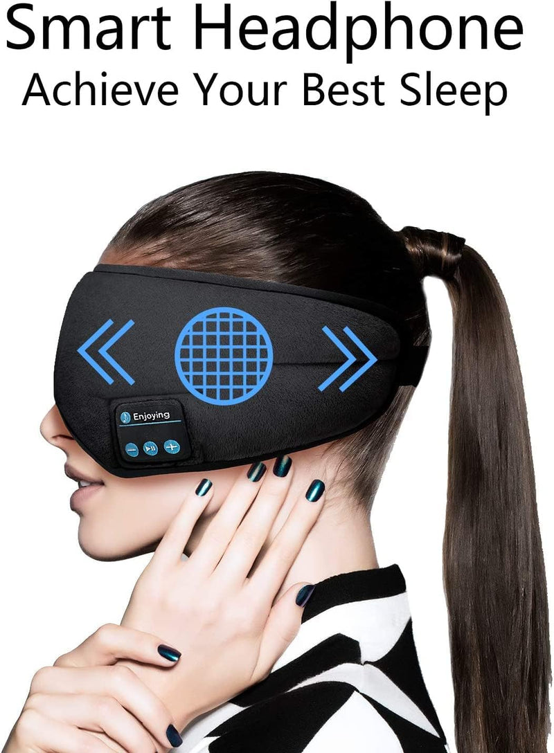 MOITA Sleep Headphones Bluetooth Sleep Mask 3D Sleeping Eye Mask with Built in Sponge Speakers Wireless Bluetooth Headphones Sleep Mask for