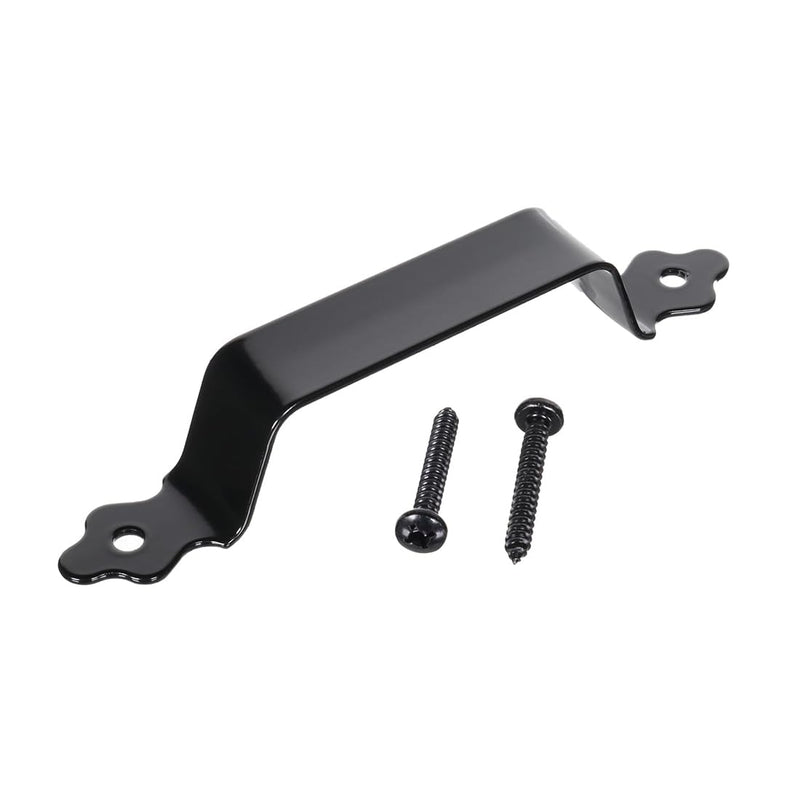ADVANTAGE INDUSTRIES 7" Wood Gate Handle | Heavy Duty Zinc Plated Steel | Ornamental Fence Gate Pull | Interior & Exterior | Easy Grip | Gate, Door, Garage, Barn Pull Handle – Black