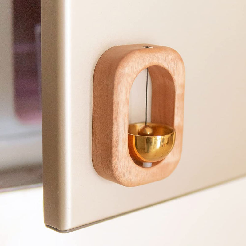 Shopkeepers Bell for Door Opening - Magnetic Attached Doorbell Chime for Business - Unique Office Ornaments and Hanging Decoration for Entrance, Fridge Sticker and Barn Door - Creative Present Mahogany (Rectangular)