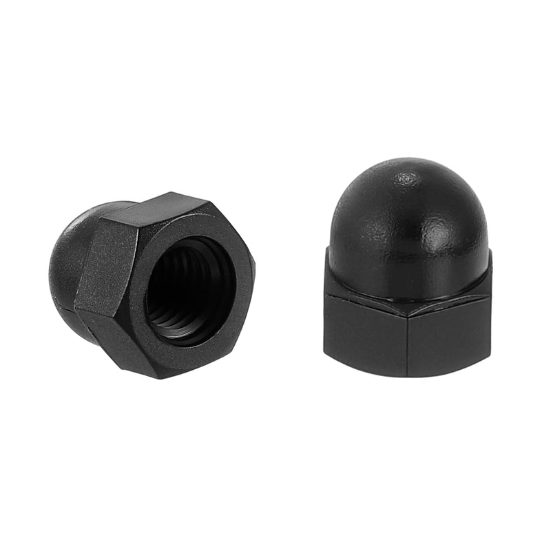 uxcell M8x1.25 Acorn Cap Nuts, 50Pcs Nylon Dome Cap Head Acorn Nut Hardware Nuts for Bolt Cover, Black M8 50