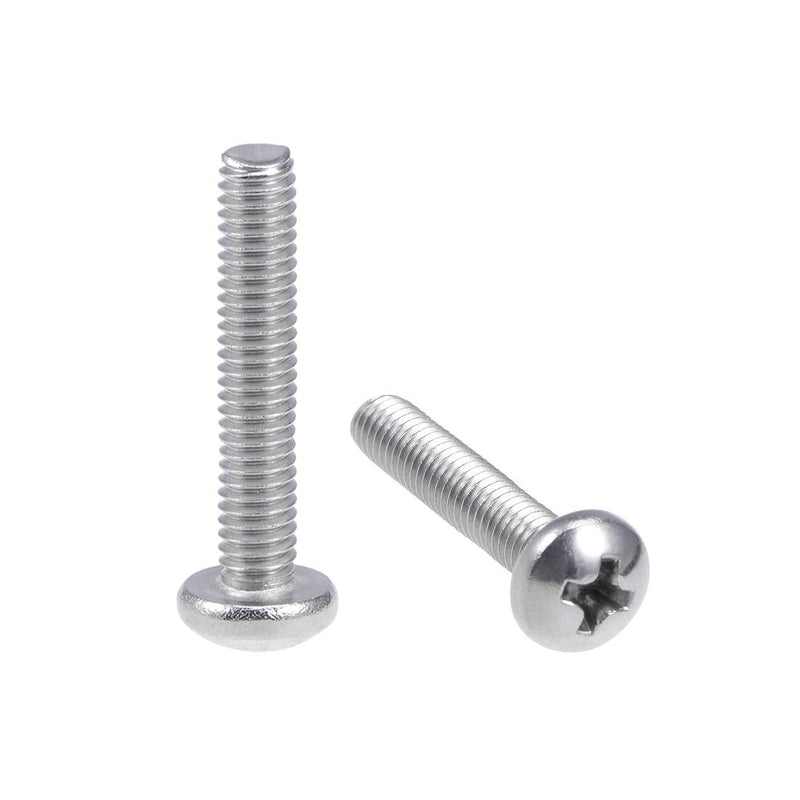 uxcell M4x22mm Machine Screws Pan Phillips Cross Head Screw 304 Stainless Steel Fasteners Bolts 20Pcs