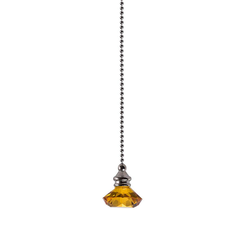 Ceiling Fan Pull Chain Set - 2 pieces Amber Diamond Fan Pull Chains 20 Inch Ceiling Fan Chain Extender with Chain Connector Home Wedding Decor Ornament Pendant