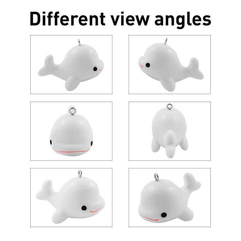 Ceiling Fan Pull Chain 2pcs Whale Fish Ornaments, Extra 2pcs Stainless Steel Extender Chains, Decorative Cute Light Pulls Gifts for Girls Kids Ocean Coastal Beach