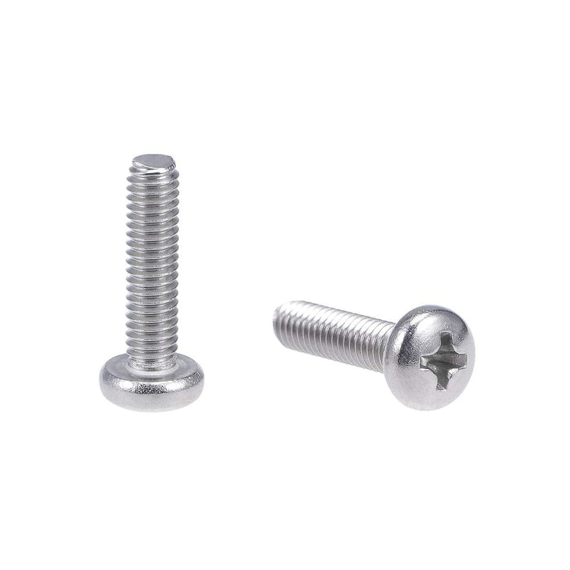 uxcell M4x16mm Machine Screws Pan Phillips Cross Head Screw 304 Stainless Steel Fasteners Bolts 30Pcs