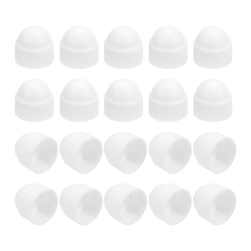 uxcell Nut Protection Cap, 20Pcs M5x8x10mm - Plastic Hexagonal Screw Protection Cap, Dome Acorn Hex Head Bolt Covers, Waterproof Decorative Cap (White) White 20