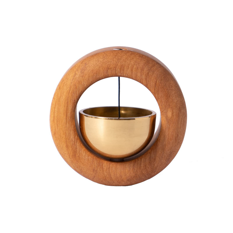 Magnetic Shopkeepers Bell for Door Opening,Golden Silk Wood Door Chimes When Door Opens,Doorbell Chime,Office Ornaments Decoration for Entrance, Fridge Sticker and Barn Door Housewarming Gift