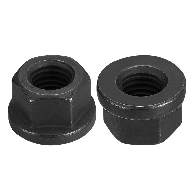uxcell M14 Flange Hex Nuts, 2pcs Grade 12.9 Carbon Steel Black Oxide Finished Hex Flange Nuts for Machinery 2