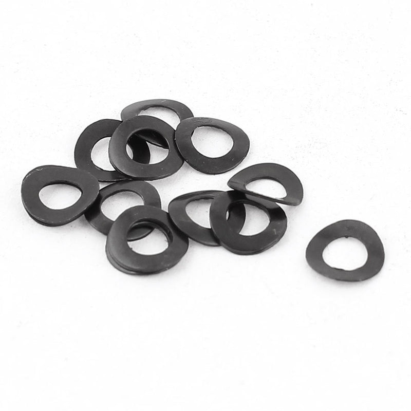 uxcell Metal Wave Crinkle Spring Washer 3mm x 6mm x 0.25mm 10 Pcs Black