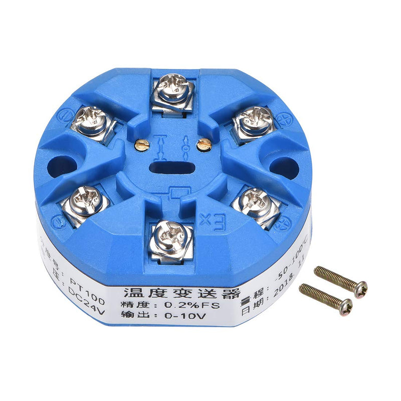 uxcell PT100 Temperature Sensor Transmitter 24V DC 0-10V -50℃ to 100℃