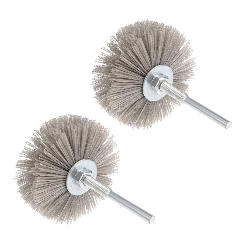 uxcell Nylon Wheel Brush 240 Grits Abrasive Grinding Head with 6mm Threaded Shank 2 Pcs 240 Grit