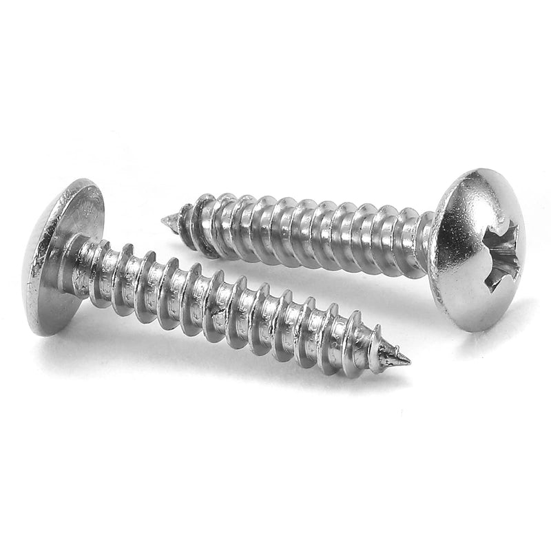#10 x 1" Wood Screw 100Pcs Truss Head Phillips 18-8 (304) Stainless Steel Fast Self Tapping Screws by SG TZH #10 x 1"