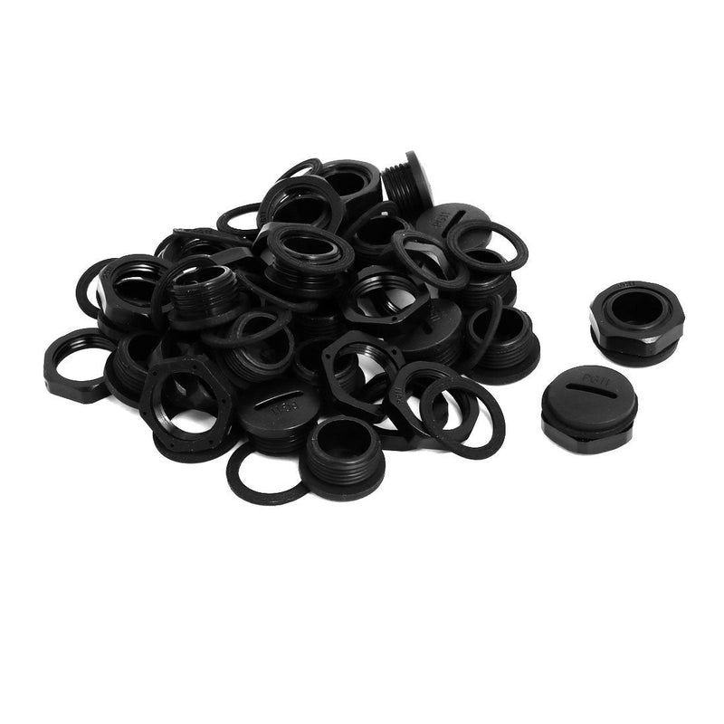 uxcell PG11 Nylon Male Threaded Cable Gland Screw End Cap Cover Black 20pcs