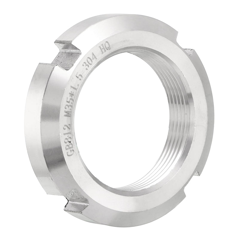 uxcell M35 x 1.5mm - 1Pcs Retaining Four-Slot Slotted Round Nuts - 304 Stainless Steel Round Lock Nut for Various Rolling Bearings, Industrial Field, Silver M35x1.5