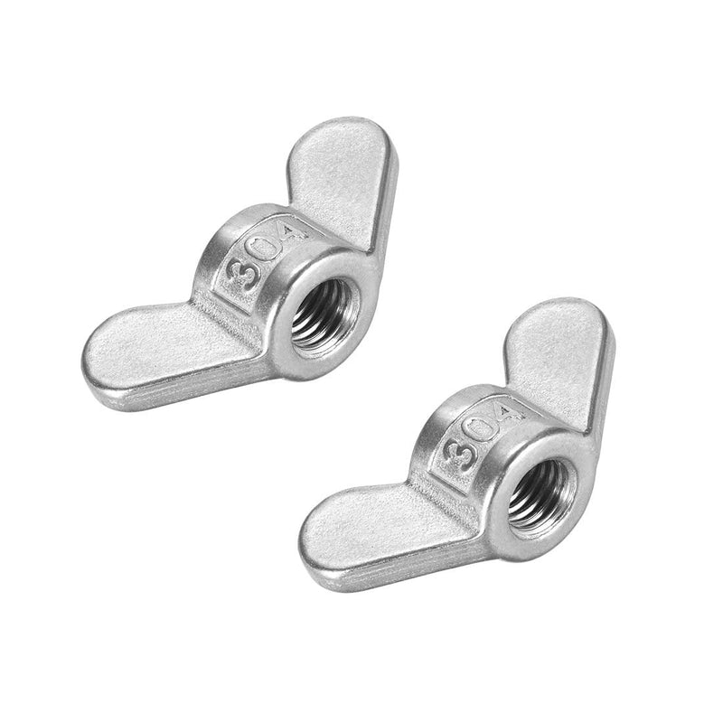 uxcell M10 Wing Nuts, Stainless Steel 304 Fasteners Parts Hurrican Screws Hand Twist Tighten Ear Butterfly Nut, 2pcs