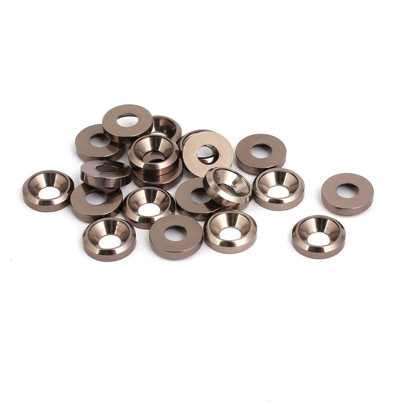 uxcell M3 Aluminium Alloy Cup Head Engine Bay Bumper Washer Gray 20pcs