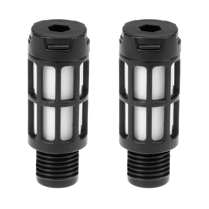 uxcell Plastic Pneumatic Muffler Exhaust Air Line Silencer Bigger 1/4 PT Black, 2pcs