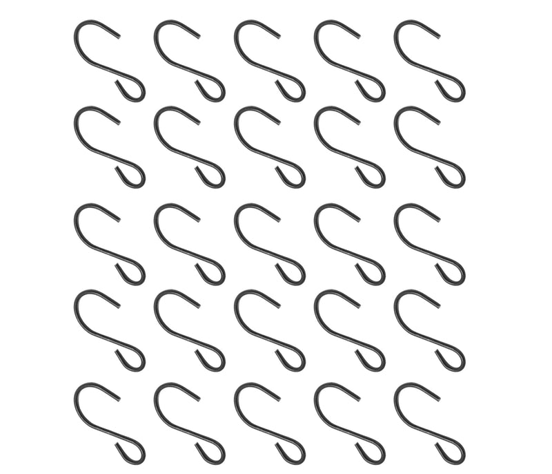 Luomorgo 40 Pcs S Shaped Hooks, 40 x 23mm/1.57" x 0.9" Mini Hanging Hooks Metal Hangers Ornament Hooks for Jewelry, Pot, Crafts, Plants (Black) 40 x 23mm/1.57" x 0.9"