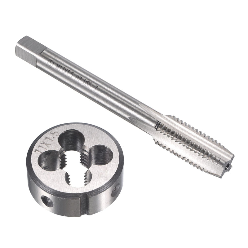 uxcell M11 x 1.5mm Metric Tap and Die Set, Machine Thread Screw Tap with Round Threading Die, Tap & Die Kit for Nut Screw Bolt Thread Repair