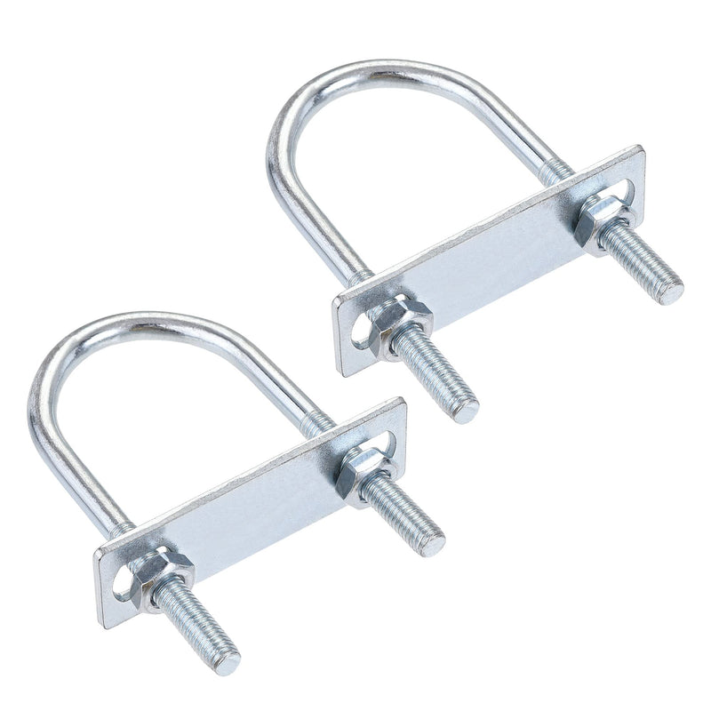 uxcell Round U-Bolts 2 Sets 1.77"(45mm) Inner Width 100mm Length Steel M8 with Nut, Plate M8x45mmx100mm