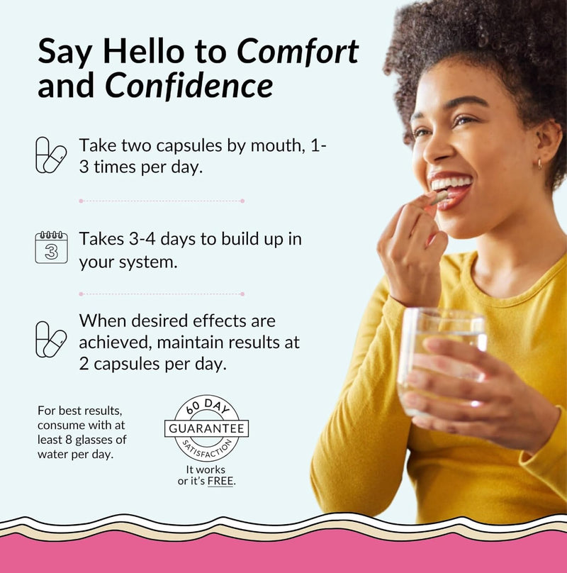 Flower Power She Juicy Vaginal Moisturizer - 60 ct for Vaginal Moisture and Lubrication - End Vaginal Dryness with Slippery Elm Bark - Made in USA