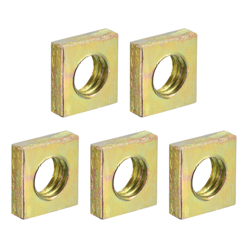 uxcell M6-1x3.2 Square Nuts, Carbon Steel Zinc Plated Coarse Thread Square Nuts Fasteners for Home Repairs and Professional Engineering, Colorful 5pcs M6-1x3.2mm 5