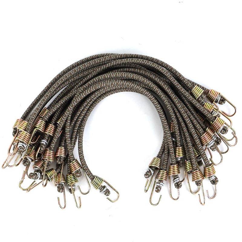 XSTRAP STANDARD 20 Pack Mini Bungee Cords with Hooks, 10 Inch Rubber Stretchy Bungee Cords for Camping, Tools, Tarp Covers, Canvas Canopies, and Cargo (Camouflage), Hang Christmas Ornaments Camouflage