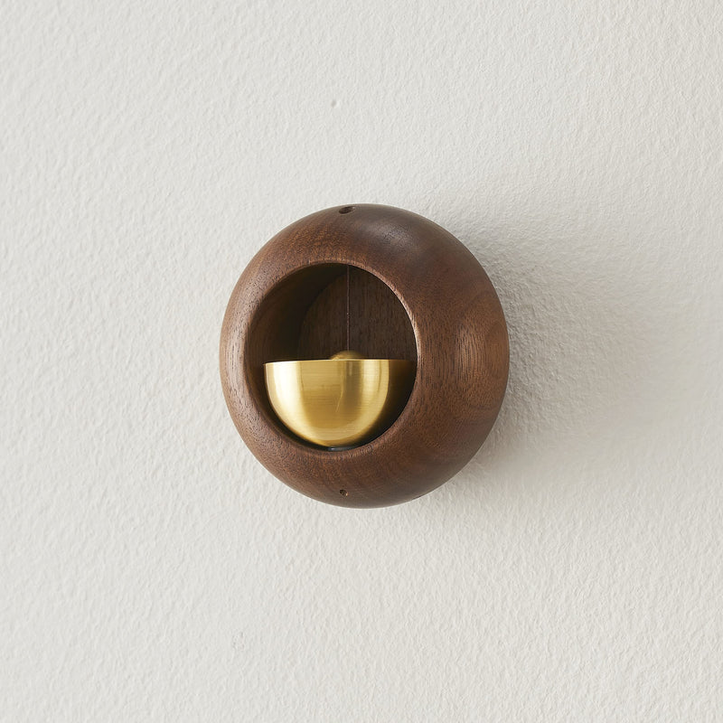 Shopkeepers Bell for Door Opening - Magnetic Doorbell Chime for Business - Unique Ornaments and Hanging Decoration for Enty, Fridge Sticker & Barn Door - Creative Gift Walnut(Round)