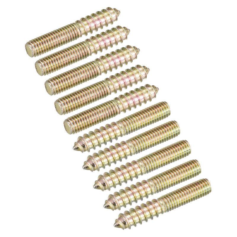 uxcell M8x50mm Hanger Bolts, 12pcs Double Ended Thread Dowel Screws for Wood Furniture