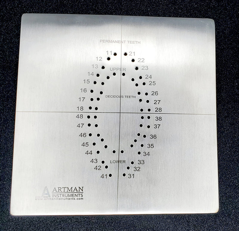 Rubber Dam Template for Hole Punching Dental Dams Punch Endodontics AR