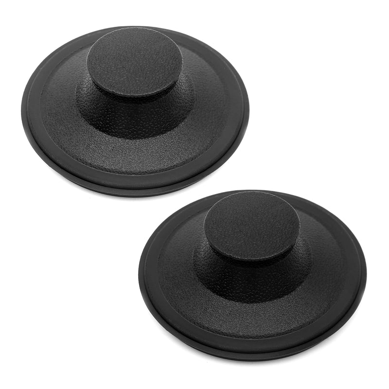 (2 Pack) Exact Replacement for InSinkErator STP-PL/STPPL Black Rubber Sink Stopper for Garbage Disposal – Compatible with Standard 3-1/2" Drains from Kohler, Waste King, Whirlpool, and More Black Sink Stopper Plastic