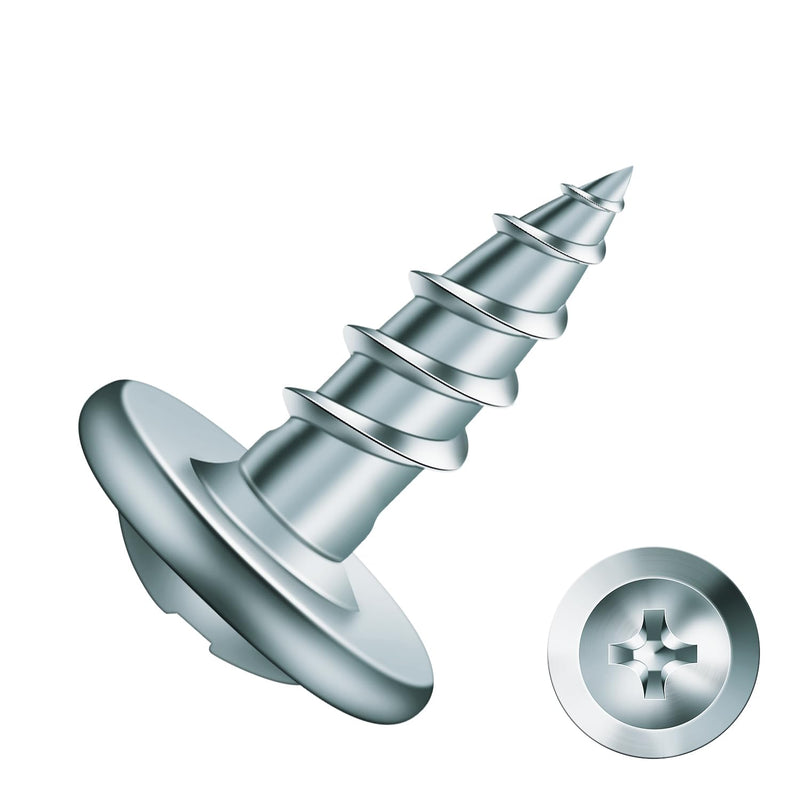 #8 x 1/2" Wood Screw 100Pcs Alloy Steel Standard Thread Truss Head Fast Self Tapping by SG TZH #8 x 1/2" Silver - Alloy Steel 100