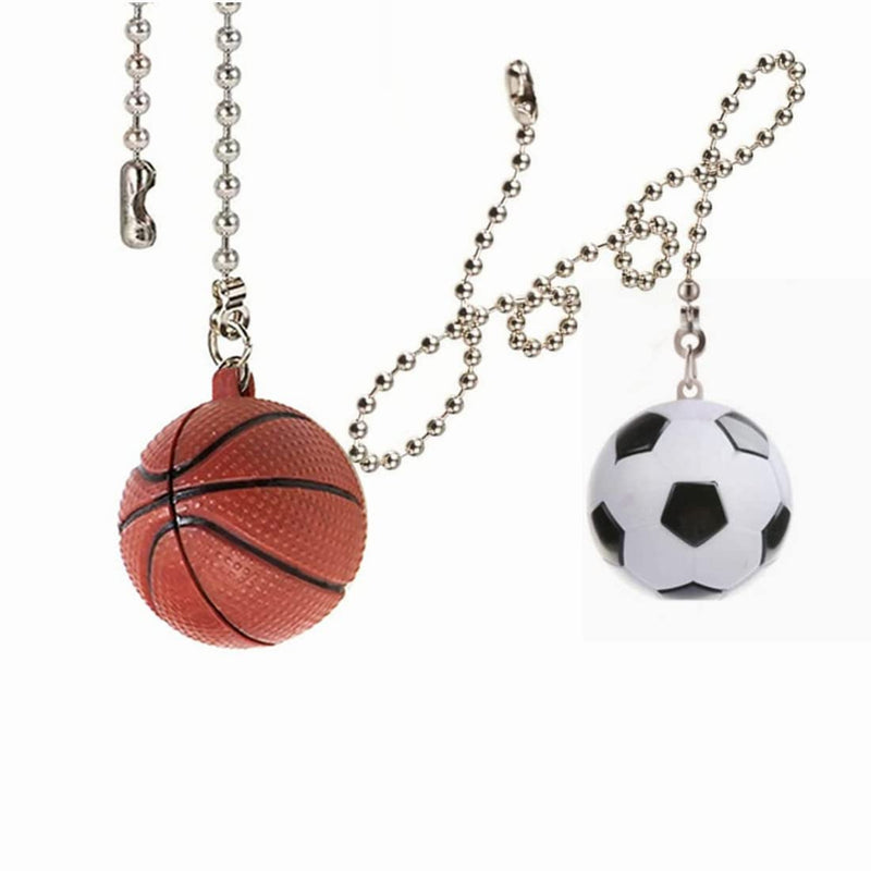 Ceiling Fan Pull Chain Ornaments Extension Football and Basketball Light Pull Chains for ceiling fans Chain 2Pcs