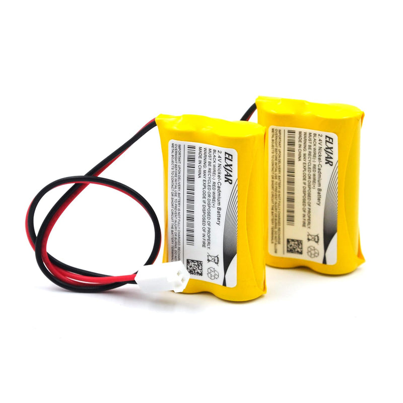 (2-Pack) 2.4V 800mAh Ni-CD Battery Pack Replacement for Dual-Lite 0120822, Dantona Custom-7, LITHONIA ELB-2P41N (CUSTOM-29), ELB-4804N (CUSTOM-241), Custom-276, OSA030 Exit Sign Emergency Light