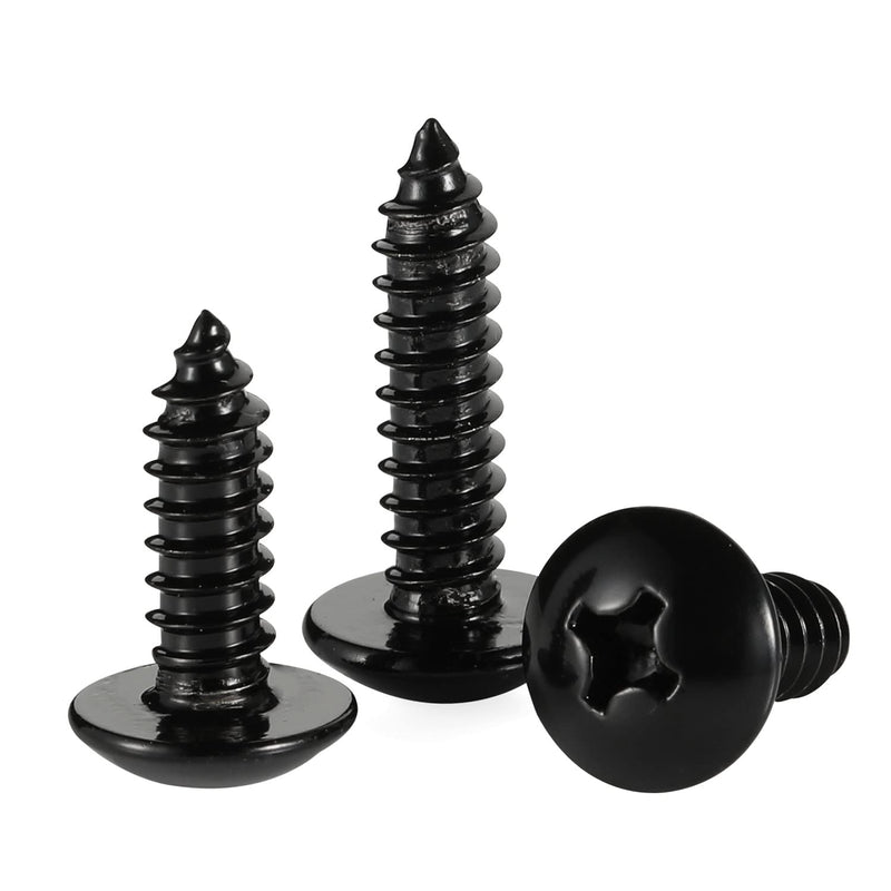 #4 x 3/4" Truss Head Self Tapping Screws Sheet Metal Wood Screws, Stainless Steel 18-8 Black Finish, 100 PCS #4 x 3/4" - NewNest Australia