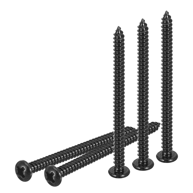 #6x2" Phillips Pan Head Self-Tapping Screw - 100Pack - Black Oxide 304 Stainless Steel Sheet Metal Screws Wood Screws #6x2" - NewNest Australia