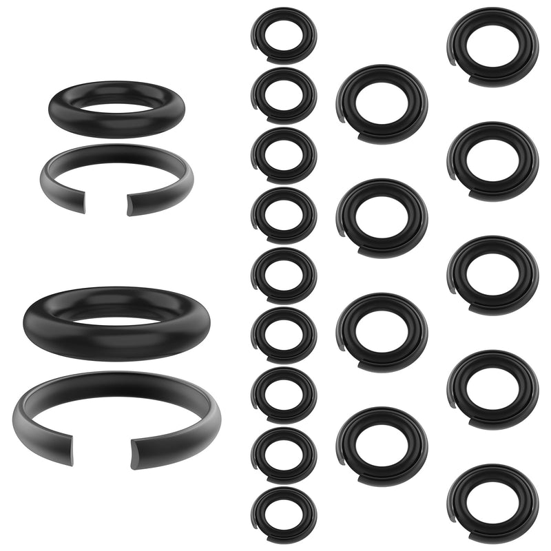 (10+10 Sets) 1/2” and 3/8" Impact Retaining Ring Clip, Friction Ring with O-Ring for Mil-Waukee Electric/Pneumatic Type Impact Wrench 1/2"+3/8"