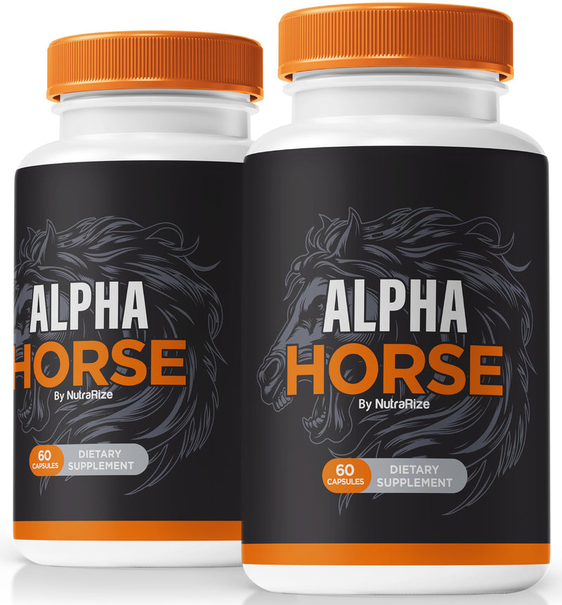 (2 Pack) Alpha Horse Capsules, Alpha Horse Official Formula Pills, AlphaHorse for Stamina & Performance, Alfa Horse Premium Once Daily Pill Pastillas, Alpha Hrse Complex (120 Capsules)