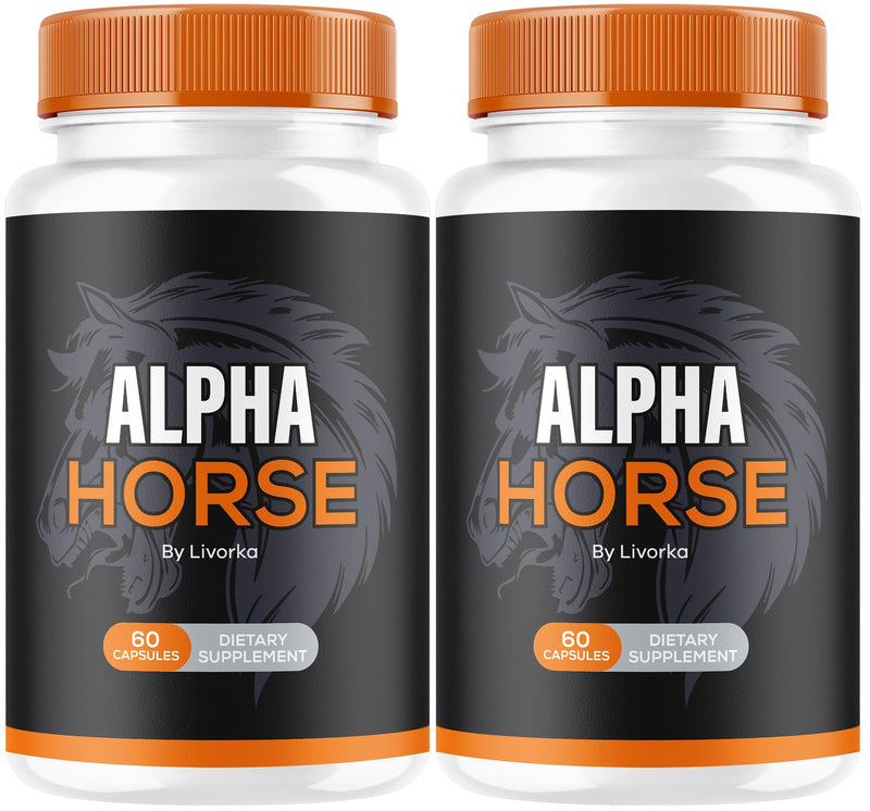(2 Pack) Alpha Horse, Alpha Horse Pills for Men, Alpha Horse Capsules, Alpha Horse Supplement, Alpha Horse Vitamin All Natural Premium Formula, Alpha Horse Supplement Support, 120 Capsules for 2 Month - PawsPlanet Australia