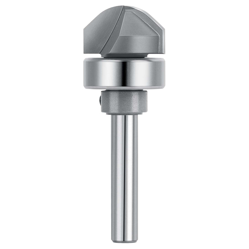 SpeTool Juice Groove Router Bits with Bearing 1/2" Cove with 90° Round Nose V-Groove and 1/4 Inch Shank for Creating Precise Drainage Channels and Ornamental Borders in Personalized Woodworking Tasks 90°Angle 1/4" shank