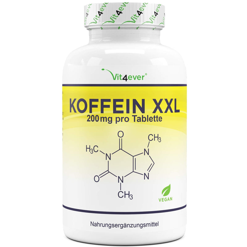 Caffeine tablets with 200 mg each - 500 tablets - Laboratory tested (active ingredient content & purity) - No unwanted additives - High dosage - Vegan - Premium quality - NewNest Australia