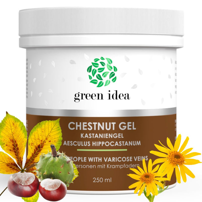 Green Idea - Horse Chestnut Massage Gel Against Varicose Veins - Horse Chestnut Gel And Arnica - For Varicose Veins And Hemeroids - Healthy Veins - 250 Ml (250) - NewNest Australia