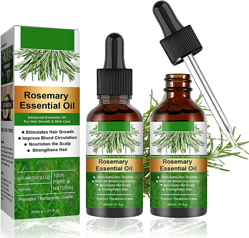 Rosemary Essential Oil, Rosemary Essential Oil, Rosemary Oil Hair Growth, Rosemary Oil 100% Natural Organic Essential Oil, Strong Hair Growth, More Hair Density, Hair Growth 2 X 30 Ml (60 Ml) - NewNest Australia