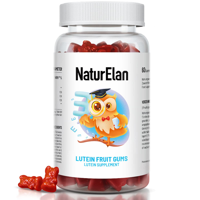 Naturelan Eye Vitamins - Lutein Zeaxanthin High Dose Gummy Bears - Pack Of 60, 20 Mg Lutein, 4 Mg Zeaxanthin Each 2Pcs, Eye Vitamins, No Unwanted Additives, Produced In Germany - NewNest Australia