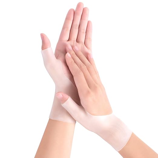 "Set of 2" Wrist Supporter, Thumb Fixation, Arm Supporter, Thumb Wristband, Silicone Material, Wrist, Water Work, Housework, Unisex (Clear M), Left and Right Set - NewNest Australia