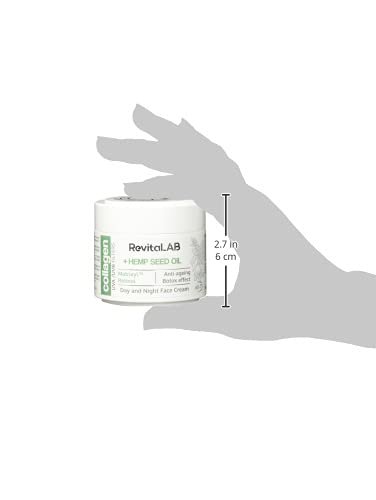 RevitaLAB Day and Night Collagen Anti-Ageing Moisturiser, Enriched with Hyaluronic Acid, Matrixyl® 3000, Hemp Seed Oil and a UVA/UVB Filter, for Ages 60 - 75, 50 ml (Multipack) 2 x 50ml - NewNest Australia