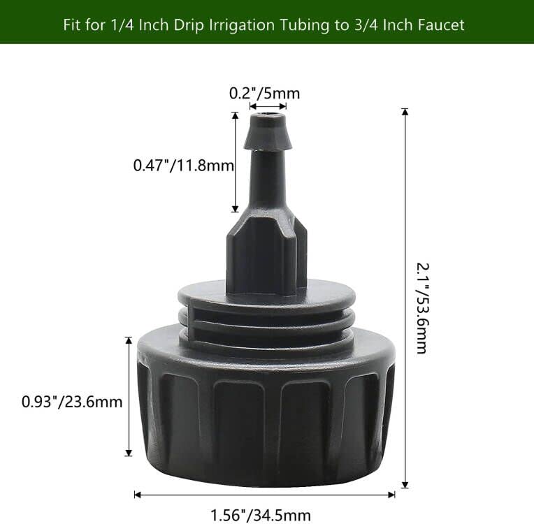 Yulaiyoen Drip Irrigation Hose Connectors,1/4 Inch Drip Irrigation Tubing x 3/4 FHT Swivel Garden Faucet Adapter, Convert 3/4" Garden Hose to 1/4" Drip Pipe for Irrigation Kits (3-Pack) 3/4 to 1/4 inch Faucet Adapter - NewNest Australia