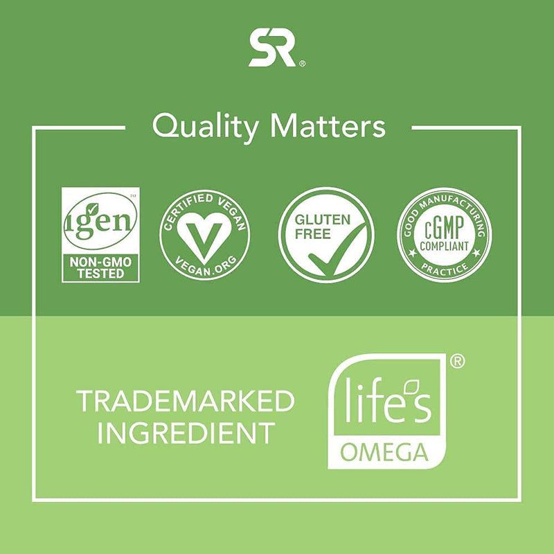 Vegan Omega-3 Fish Oil Alternative sourced from Algae Oil | Highest Levels of Vegan DHA & EPA Fatty Acids | Non-GMO Verified & Vegan Certified - 60 Veggie Softgels (Carrageenan Free) - NewNest Australia