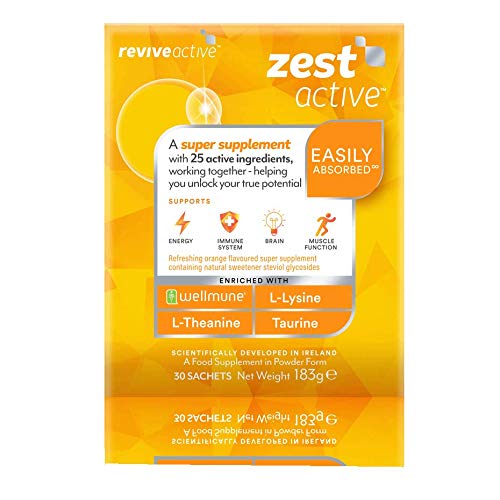 Zest Active Super Supplement by Revive Active | 25 Active Ingredients in One Daily Sachet | 30 Day Multivitamin Supply | Supports Energy, Immune System, Brain & Muscle Function - NewNest Australia