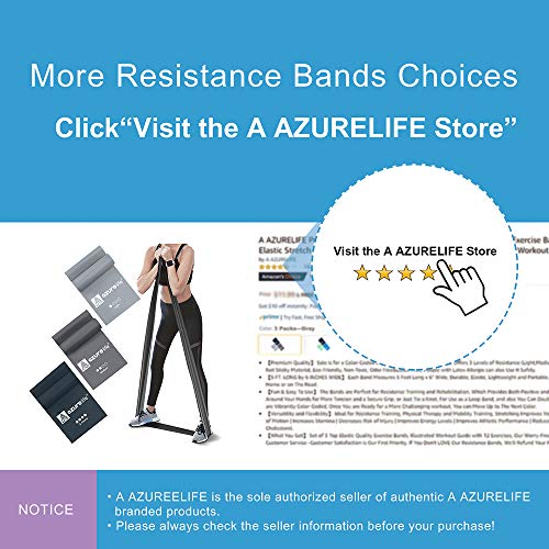 A AZURELIFE Resistance Bands Set, Professional Non-Latex Elastic Exercise Bands, 5 ft. Long Stretch Bands for Physical Therapy, Yoga, Pilates, Rehab, at-Home or The Gym Workouts, Strength Training Gray - NewNest Australia