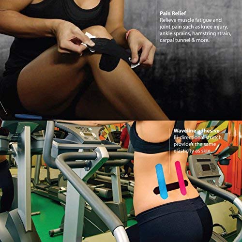 3-Pack Kinesiology Tape Pro Athletic Sports. Knee, Ankle, Muscle, Kinetic Sport Dynamic, Physical Therapy. Strong-Rock Breathable h2o Resist Cotton.Roll,Uncut,2in x 16.4ft.Bulk k Multi-Coloured - NewNest Australia